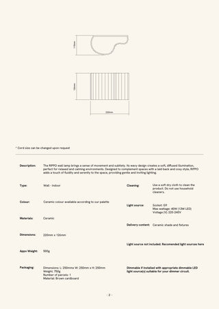 Rippo Ceramic Wall Lamp